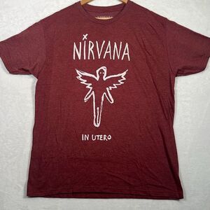 Nirvana in Utero Brush live nation concert release heather burgundy Tshirt Men L